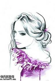 ink beautiful woman tattoo pattern
