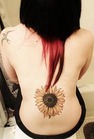 kageulisan tattoo Sunflower dina awak