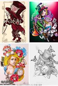 un gruppo di disegni di tatuaggi manoscritti di bellezza europei e americani