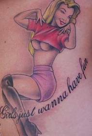 modello di tatuaggio di bellezza sexy in vita