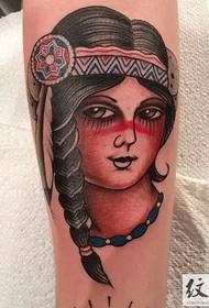 old school beauty portrait tattoo pattern Daquan 2