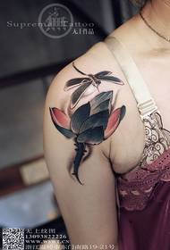 荷花&蜻蜓-遮盖作品 美女纹身 女神纹身 无上纹身