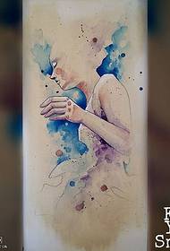 Aquarell Schönheit Tattoo Muster