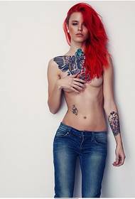 Modello di tatuaggio tentazione sexy tentazione bellezza europea e americana