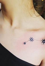 daudz skaistu zvaigžņu tetovējumu dizainu