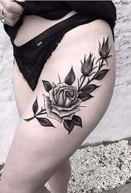 sexy black tattoo na kagandahan at pattern ng tattoo ng bulaklak mula kay Matt