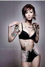 Sexy seductive beauty nude tattoo pattern