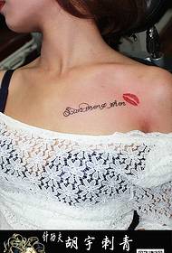 Lipprint Tattoo - Frou sexy tatoet