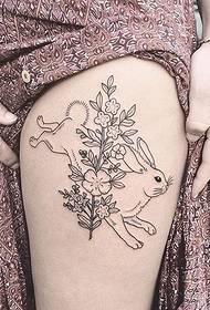 Padrão de tatuagem preto e animal simples favorito das mulheres