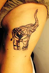 a variety of female decorative style elephant tattoo pattern