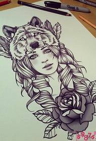 插画美女纹身手稿图片