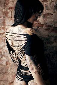 моден тренд здроби секси тетоважа 118935-Убавина ракопис со ангел крилја на тетоважа