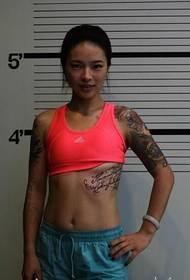 Illustrazione del tatuaggio di personalità di moda classica bella bellezza pura ed elegante