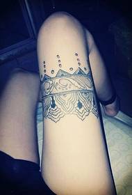 leg kahe lace tattoo 118935 - ka nani manu wing manuscript tattoo pattern