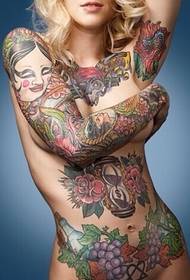 sexy bella ragazza Tatuaggio atmosferico