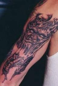 Arm dood thema demon tattoo patroon