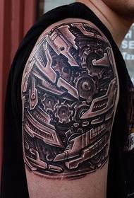 Ang cool nga domineering robotic nga tattoo sa bukton