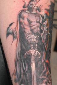 Braccio foto tatuaggio guerriero scuro bianco e nero