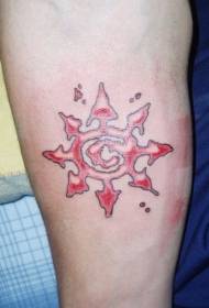 Tatuering mönster för bokstav och stjärna silhuett logotyp röd arm