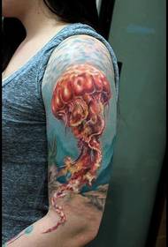 Arm personality cool jellyfish tattoo