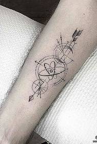 Paže bod prick line geometrické šipky tetování vzor