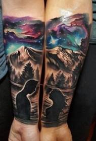 Рука творчі пара татуювання краєвид Хараджуку зоряне небо татуювання татуювання