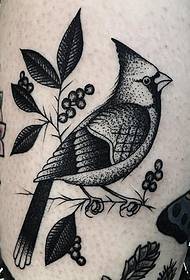 Patró de tatuatge de planta d'ocell fresca de braç petit