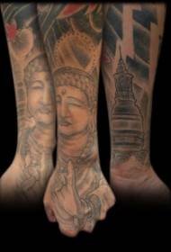 Buddha-Tätowierungsmuster der religiösen Art des Armes