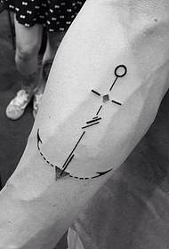 Pieni käsivarren geometrinen ankkuri sarjakuva pieni tuore tatuointi malli