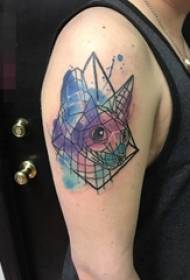 Habilidades de pintura del brazo gradiente elementos geométricos líneas de personalidad simple tatuaje de zorro imágenes de animales