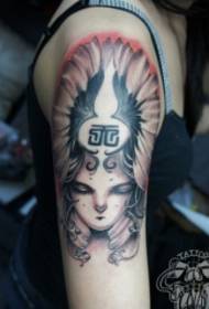 Ženská ruka portrét a charakter tetovanie vzor