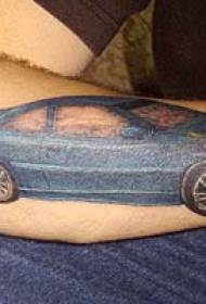 Lille arm almindelig blå bil tatovering mønster