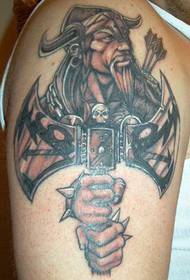 Arm dappere viking krijger tattoo patroon