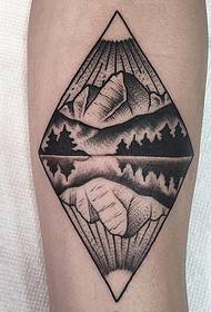 Iti te ringa geometric tohu tataramoa te papa whenua o te tattoo tattoo