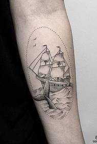 Modello di tatuaggio spray balena di coppia
