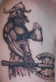 Chithunzi cha tattoo chakuda ndi choyera cha pirate