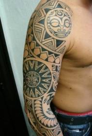 Polynesian tribal pattern arm tattoo pattern
