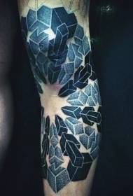 Imagen de tatuaje de adorno de brazo colorido estilo punteado