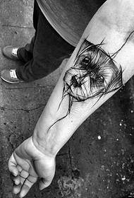 Modello di tatuaggio stile piccolo tratto di penna cane