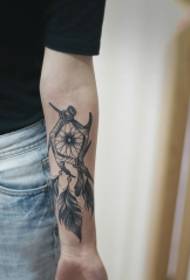 Modello di tatuaggio personalizzato per corna da sogno dream catcher