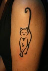 Modello di tatuaggio minimalista con braccio di gatto nero