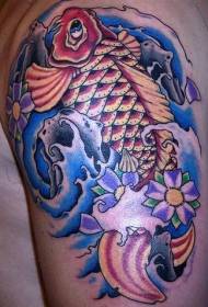 Рука цветной кальмар и спрей татуировки