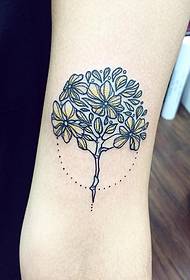 手臂歐美小清新彩色花卉紋身圖案