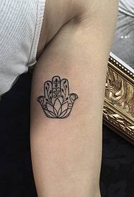 Εσωτερικό χέρι τυρκουάζ μοτίβο τατουάζ λουλουδιών