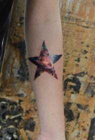 Modello di tatuaggio dell'acquerello vuoto stella pentagramma braccio