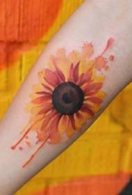 „Sunburst“ saulėgrąžų tatuiruotės modelis
