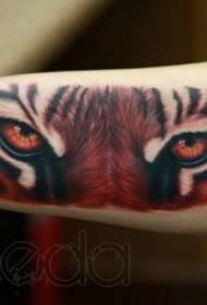 Benetako tigre begiak tatuaje eredua besoaren barrualdean margotu zuen