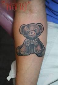 手臂邪恶泰迪熊玩偶纹身图案