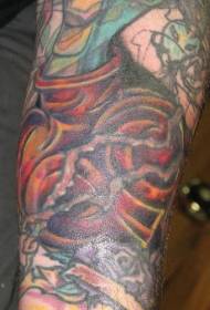 Colorful heart of the Sacred Heart tattoo pattern