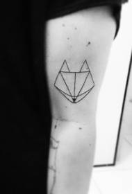 Eenvoudige geometrische stijl zwarte vos arm tattoo patroon